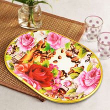 Small Plastic Flower Printed Design Serving Tray