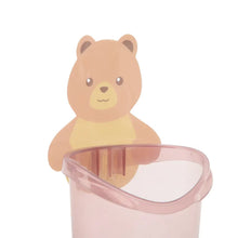 Wall-mounted teddy bear toothbrush holder