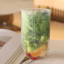 Portable salad mixing cup, perfect for business travel