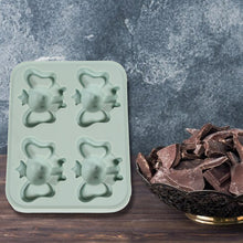 Silicone Cartoon Shape 4 Grid Ice Cube Tray Ice Cube Molds Trays Small Cubes Tray For Fridge, Flexible Silicon Ice Tray (1 pc)