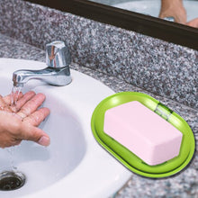 Plastic Soap Dish Holder for Bathroom Shower Wall Mounted Self Adhesive Soap Holder Saver Tray-Plastic Sponge Holder for Kitchen Storage Rack Soap Box, Bathroom