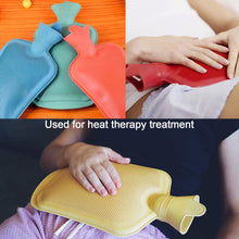 Convenient medium rubber hot water bag for warming and pain relief.