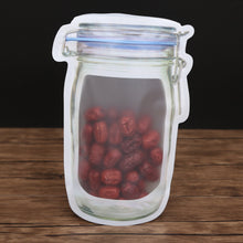 Plastic mason jar with airtight seal and zipper for food storage, 1000ml.