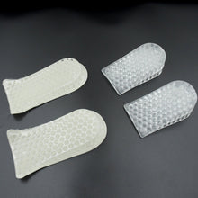 2 Pairs Heel Lift Inserts Height Increase Insole Invisible Heightening Insole Sillicone 3-Layer Heel Support Insoles Height-Adjustable Shoe Pads Foot Cushion for Shoes