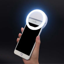 Selfie ring light with stand, close-up of lighting effect