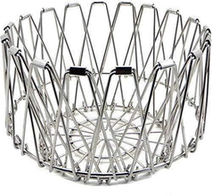 Wire bowl fruit basket with foldable design