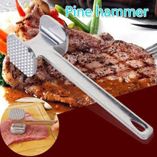 Meat tenderizer with two sides for versatile use in the kitchen.