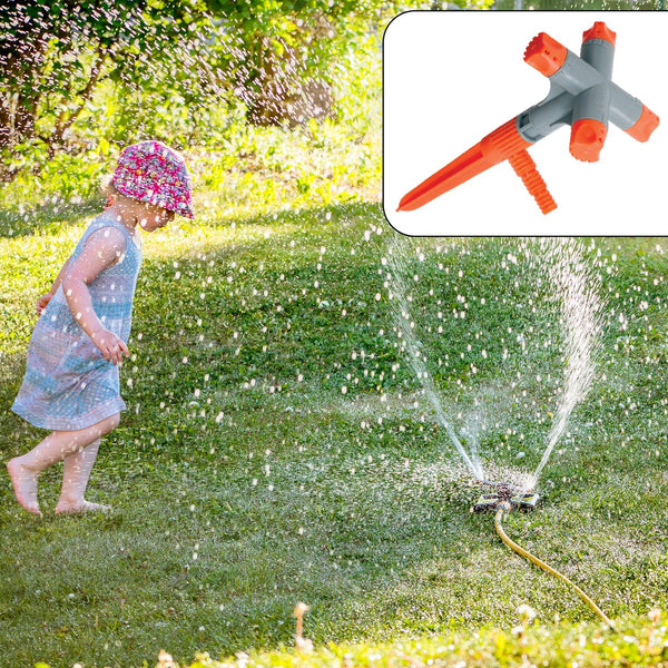 Garden Sprinkler 360° Rotating Adjustable Round 4 Arm Lawn Water Sprinkler for Watering Garden Plants / Pipe Hose Irrigation Yard Water Sprayer