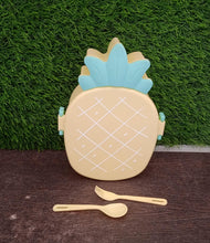 Kids Lunch Box Cute Pineapple Shaped Bento Box with Fork Spoon Snack Container Microwave Portable Office Lunch Box (1 Pc / With Spoon & Fork)