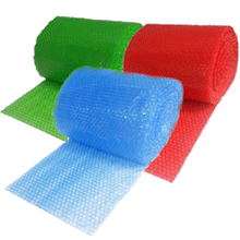 Colorful bubble wrap for packing